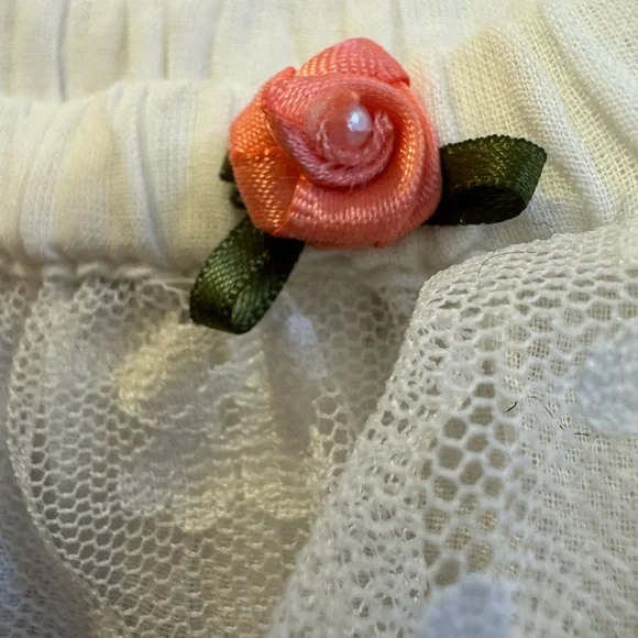 Free People In Full Swing Shorts White Lace Ruffle Boho M - Picture 11 of 14